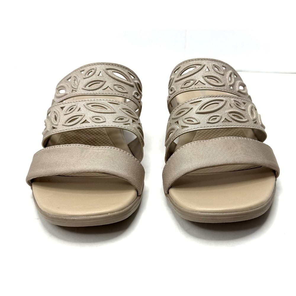 LifeStride Women's Poppy Washable Block Heel Slide Sandals Taupe 9.5M NWT/BOX